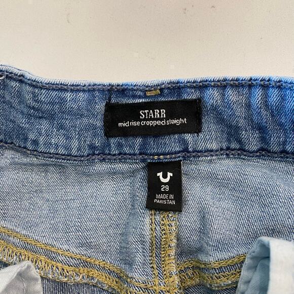 True Religion Starr mid rise cropped straight Jeans size‎ 29 - Picture 6 of 8